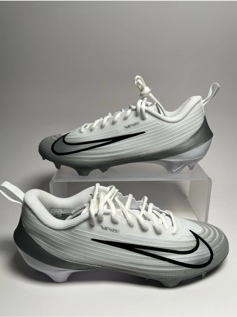 Nike Vapor Speed 3 Pro 360 White Silver Football Cleats FB3303-100 Men Size 8